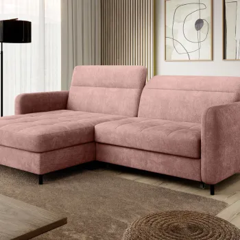 Coltar extensibil dreapta 3 locuri ELTAP, RT-24TOU, Gomsi, 228x165x100 cm, lemn/poliester, roz imagine