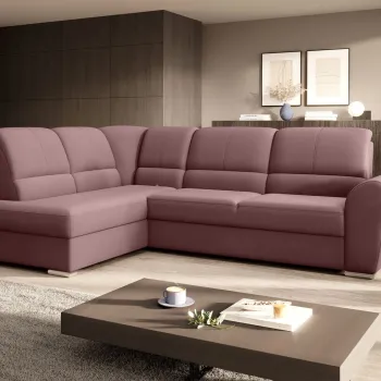 Coltar extensibil dreapta 3 locuri ELTAP, RT-24VE, Siber, 270x186x93 cm, lemn/poliester, roz inchis imagine