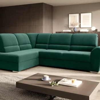 Coltar extensibil dreapta 3 locuri ELTAP, RT-35LU, Siber, 270x186x93 cm, lemn/poliester, verde inchis imagine