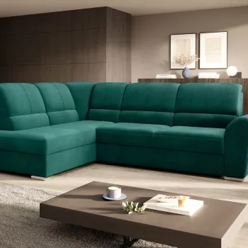 Coltar extensibil dreapta 3 locuri ELTAP, RT-35NU, Siber, 270x186x93 cm, lemn/poliester, verde inchis imagine