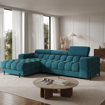 Coltar extensibil dreapta 3 locuri ELTAP, RT-40AMO, Felro, 285x181x93 cm, lemn/poliester, albastru imagine