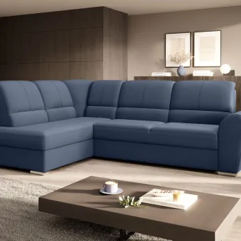 Coltar extensibil dreapta 3 locuri ELTAP, RT-40GO, Siber, 270x186x93 cm, lemn/poliester, albastru inchis imagine