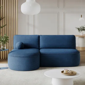 Coltar extensibil dreapta 3 locuri ELTAP, RT-40JAR, Livosa, 220x144x93 cm, lemn/poliester, albastru inchis imagine