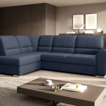 Coltar extensibil dreapta 3 locuri ELTAP, RT-40PO, Siber, 270x186x93 cm, lemn/poliester, albastru inchis imagine