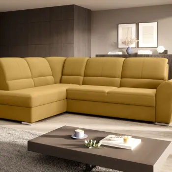 Coltar extensibil dreapta 3 locuri ELTAP, RT-45LO, Siber, 270x186x93 cm, lemn/poliester, galben imagine