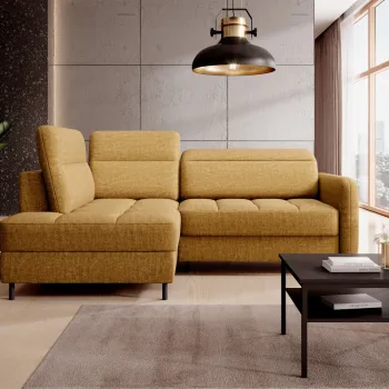 Coltar extensibil dreapta 3 locuri ELTAP, RT-45MAN, Barea, 208x160x100 cm, lemn/poliester, mustar imagine