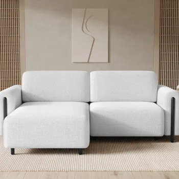 Coltar extensibil dreapta 3 locuri ELTAP, RT-BL-01ROY, Acossta, 244x154x95 cm, lemn/poliester, alb/negru imagine