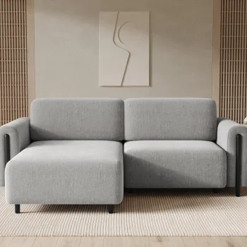 Coltar extensibil dreapta 3 locuri ELTAP, RT-BL-04AMO, Acossta, 244x154x95 cm, lemn/poliester, gri deschis/negru imagine