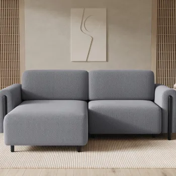 Coltar extensibil dreapta 3 locuri ELTAP, RT-BL-05CAL, Acossta, 244x154x95 cm, lemn/poliester, gri/negru imagine