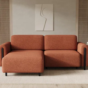 Coltar extensibil dreapta 3 locuri ELTAP, RT-BL-30JAF, Acossta, 244x154x95 cm, lemn/poliester, caramiziu/negru imagine