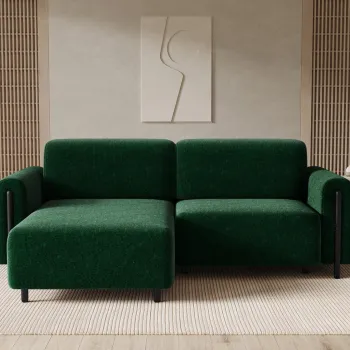 Coltar extensibil dreapta 3 locuri ELTAP, RT-BL-35AMO, Acossta, 244x154x95 cm, lemn/poliester, verde inchis/negru imagine