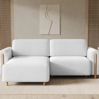 Coltar extensibil dreapta 3 locuri ELTAP, RT-O-01ROY, Acossta, 244x154x95 cm, lemn/poliester, alb/natur imagine