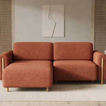 Coltar extensibil dreapta 3 locuri ELTAP, RT-O-30JAF, Acossta, 244x154x95 cm, lemn/poliester, caramiziu/natur imagine