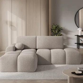 Coltar extensibil dreapta 3 locuri ELTAP, Vittario, 227x170x95 cm, lemn/poliester, bej imagine