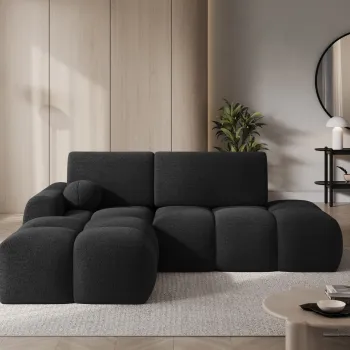 Coltar extensibil dreapta 3 locuri ELTAP, Vittario, 227x170x95 cm, lemn/poliester, gri antracit imagine