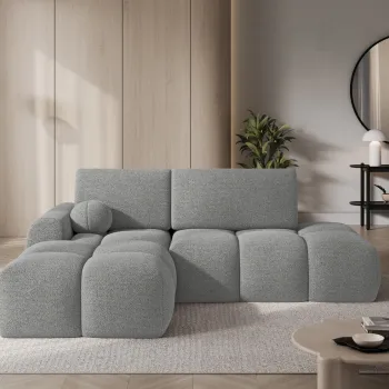 Coltar extensibil dreapta 3 locuri ELTAP, Vittario, 227x170x95 cm, lemn/poliester, gri inchis imagine