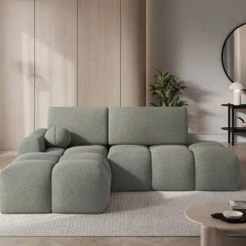 Coltar extensibil dreapta 3 locuri ELTAP, Vittario, 227x170x95 cm, lemn/poliester, verde olive imagine