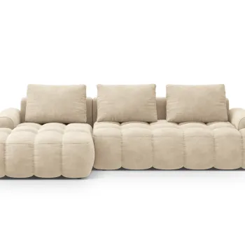 Coltar extensibil dreapta 3 locuri, Linz, Cosmopolitan Design, 275x142x84 cm, catifea, bej deschis imagine