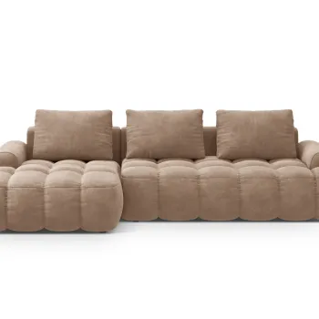 Coltar extensibil dreapta 3 locuri, Linz, Cosmopolitan Design, 275x142x84 cm, catifea, bej inchis imagine