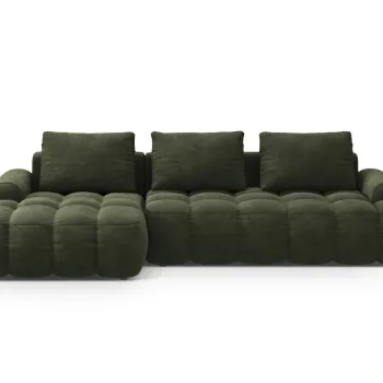 Coltar extensibil dreapta 3 locuri, Linz, Cosmopolitan Design, 275x142x84 cm, catifea, verde imagine