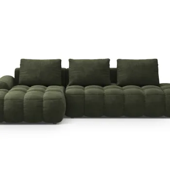 Coltar extensibil dreapta 3 locuri, Linz, Cosmopolitan Design, 275x142x84 cm, cotiera stanga, catifea, verde imagine