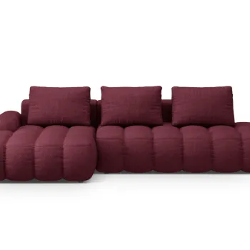 Coltar extensibil dreapta 3 locuri, Linz, Cosmopolitan Design, 275x142x84 cm, cotiera stanga, tesatura structurata, bordo imagine
