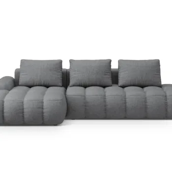 Coltar extensibil dreapta 3 locuri, Linz, Cosmopolitan Design, 275x142x84 cm, cotiera stanga, tesatura structurata, gri imagine