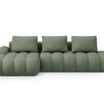 Coltar extensibil dreapta 3 locuri, Linz, Cosmopolitan Design, 275x142x84 cm, cotiera stanga, tesatura structurata, verde oliv inchis imagine