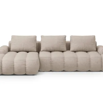 Coltar extensibil dreapta 3 locuri, Linz, Cosmopolitan Design, 275x142x84 cm, tesatura structurata, bej sand imagine