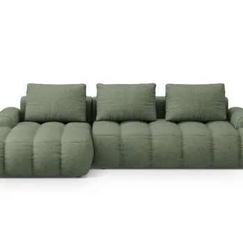 Coltar extensibil dreapta 3 locuri, Linz, Cosmopolitan Design, 275x142x84 cm, tesatura structurata, verde oliv inchis imagine