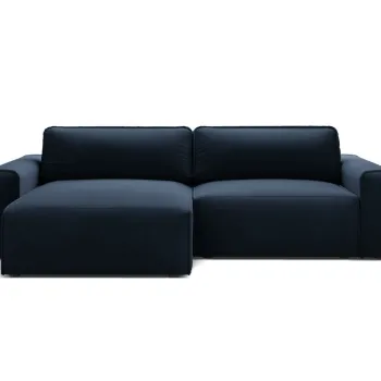 Coltar extensibil dreapta 3 locuri, Victor, Micadoni Home, 246x148x83 cm, catifea, albastru inchis imagine