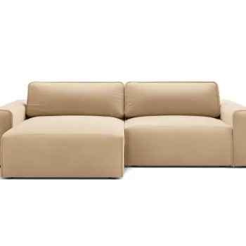 Coltar extensibil dreapta 3 locuri, Victor, Micadoni Home, 246x148x83 cm, catifea, nude imagine