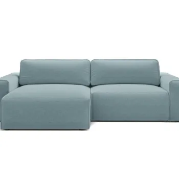 Coltar extensibil dreapta 3 locuri, Victor, Micadoni Home, 246x148x83 cm, tesatura structurata, albastru deschis imagine