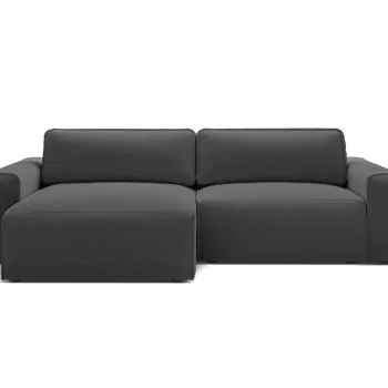 Coltar extensibil dreapta 3 locuri, Victor, Micadoni Home, 246x148x83 cm, tesatura structurata, antracit imagine