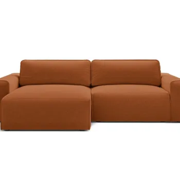 Coltar extensibil dreapta 3 locuri, Victor, Micadoni Home, 246x148x83 cm, tesatura structurata, caramiziu imagine