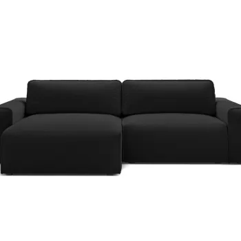 Coltar extensibil dreapta 3 locuri, Victor, Micadoni Home, 246x148x83 cm, tesatura structurata, negru imagine