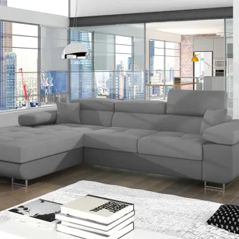 Coltar extensibil dreapta 4 locuri ELTAP, Armd-31, Armando, 289x203x85 cm, lemn/poliester, gri deschis/gri imagine