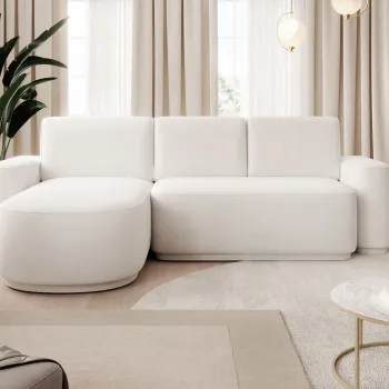 Coltar extensibil dreapta 4 locuri ELTAP, Aurumm, 285x180x92 cm, lemn/poliester, alb imagine