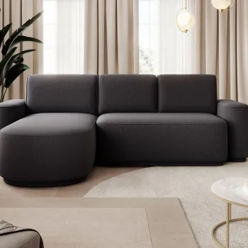 Coltar extensibil dreapta 4 locuri ELTAP, Aurumm, 285x180x92 cm, lemn/poliester, gri antracit imagine