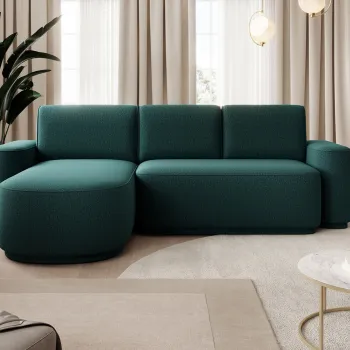 Coltar extensibil dreapta 4 locuri ELTAP, Aurumm, 285x180x92 cm, lemn/poliester, verde inchis imagine