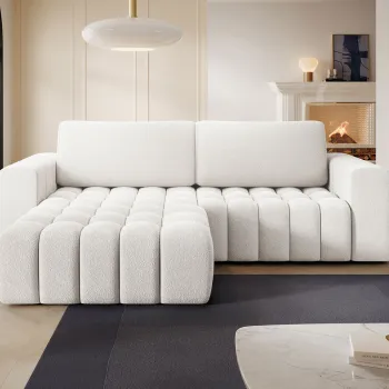 Coltar extensibil dreapta 4 locuri ELTAP, Bon-218, Bonett, 250x175x92 cm, lemn/poliester, alb imagine