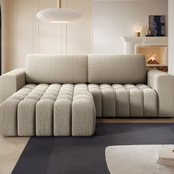 Coltar extensibil dreapta 4 locuri ELTAP, Bon-228, Bonett, 250x175x92 cm, lemn/poliester, bej inchis imagine