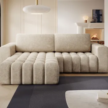 Coltar extensibil dreapta 4 locuri ELTAP, Bon-24, Bonett, 250x175x92 cm, lemn/poliester, bej inchis imagine