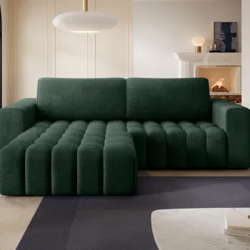 Coltar extensibil dreapta 4 locuri ELTAP, Bon-35, Bonett, 250x175x92 cm, lemn/poliester, verde inchis imagine