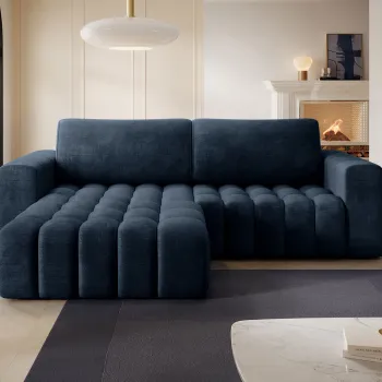 Coltar extensibil dreapta 4 locuri ELTAP, Bon-37, Bonett, 250x175x92 cm, lemn/poliester, albastru inchis imagine