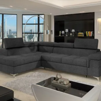 Coltar extensibil dreapta 4 locuri ELTAP, ERI-03, Eridano, 275x202x88 cm, lemn/poliester, gri antracit imagine