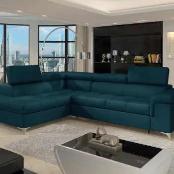 Coltar extensibil dreapta 4 locuri ELTAP, ERI-10, Eridano, 275x202x88 cm, lemn/poliester, albastru imagine