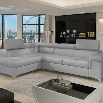 Coltar extensibil dreapta 4 locuri ELTAP, ERI-11, Eridano, 275x202x88 cm, lemn/poliester, gri deschis imagine