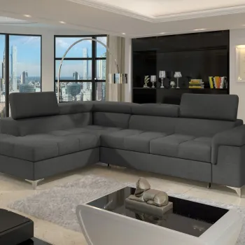 Coltar extensibil dreapta 4 locuri ELTAP, ERI-13, Eridano, 275x202x88 cm, lemn/poliester, gri inchis imagine