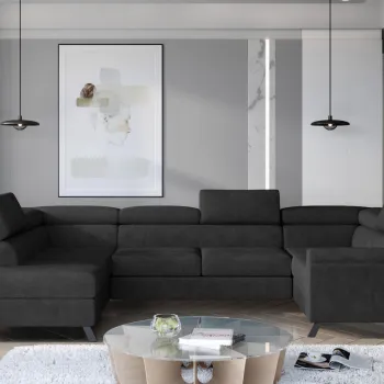 Coltar extensibil dreapta 4 locuri ELTAP, Esc-27, Escada, 336x200x92 cm, lemn/poliester, gri inchis imagine